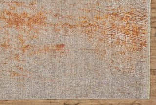 Havila Fine Rugs Hymn R1054 Orange/Gray Area Rug Oval Corner Image