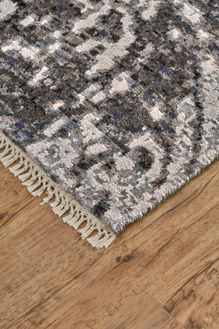 Havila Fine Rugs Hymn R1056 Gray/Ivory Area Rug Corner Image