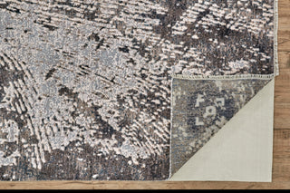 Havila Fine Rugs Hymn R1056 Gray/Ivory Area Rug Corner Image with Rug Pad