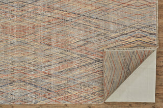 Havila Fine Rugs Hymn R1057 Gray/Red/Yellow Area Rug Corner Image with Rug Pad