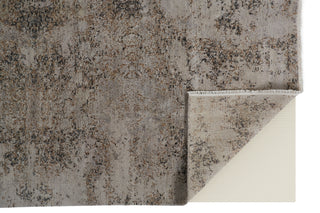 Havila Fine Rugs Hymn H1950 Brown/Tan/Gray Area Rug Corner Image with Rug Pad