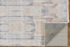 Feizy Lyra 6493F Blue/Tan/Brown Area Rug Corner Image with Rug Pad
