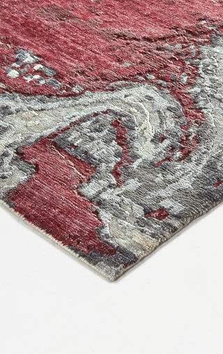 Havila Fine Rugs Garnet H1877 Gray/Red/Ivory Area Rug Corner Image