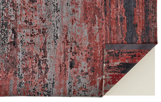 Havila Fine Rugs Garnet H1881 Red/Ivory/Taupe Area Rug Corner Image with Rug Pad