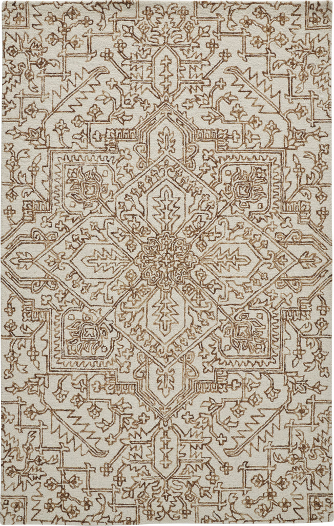 Feizy Belfort 8778F Ivory/Brown Area Rug