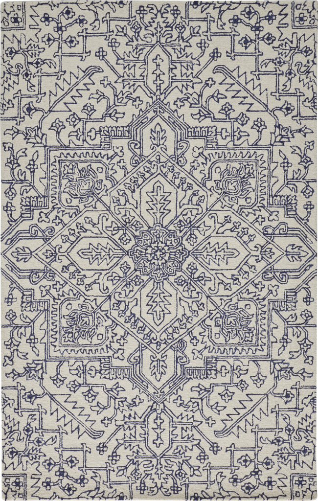 Feizy Belfort 8778F Ivory/Navy Area Rug