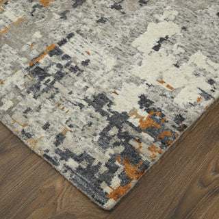 Havila Fine Rugs Gift H-4931 Gray/Ivory/Orange Area Rug Corner Image