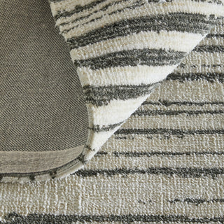 Feizy Colton 8A56F Black/Ivory Area Rug Corner Image with Rug Pad