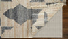 Feizy Beckett 0642F Ivory/Gray/Tan Area Rug Corner Image with Rug Pad