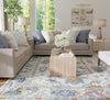 Feizy Karina 69G8F Ivory/Blue/Pink Area Rug Lifestyle Image Feature