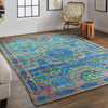 Feizy Latham 6628F Blue/Green/Red Area Rug Lifestyle Image Feature