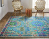 Feizy Latham 6628F Blue/Green/Red Area Rug Lifestyle Image Feature