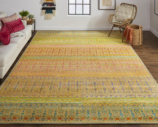 Feizy Latham 6629F Yellow/Red Area Rug Lifestyle Image Feature