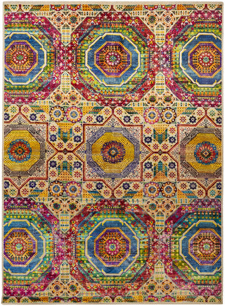 Feizy Elton 6507F Taupe/Green/Pink Area Rug main image