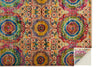 Feizy Elton 6507F Taupe/Green/Pink Area Rug Corner Image with Rug Pad
