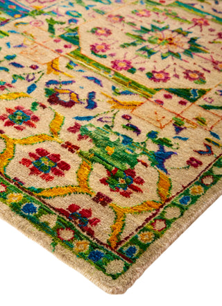 Feizy Ezra 6508F Blue/Red/Yellow Area Rug Corner Image