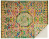 Feizy Ezra 6508F Blue/Red/Yellow Area Rug Corner Image with Rug Pad