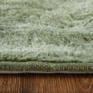 Feizy Agape 69HBF Green/Ivory Area Rug Corner Image with Rug Pad