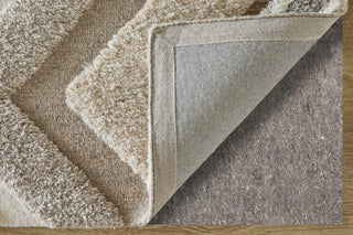 Feizy Anica 8A96F Brown/Gray/Ivory Area Rug Corner Image with Rug Pad