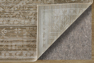Feizy Augustine 39TUF Tan/Ivory Area Rug Corner Image with Rug Pad