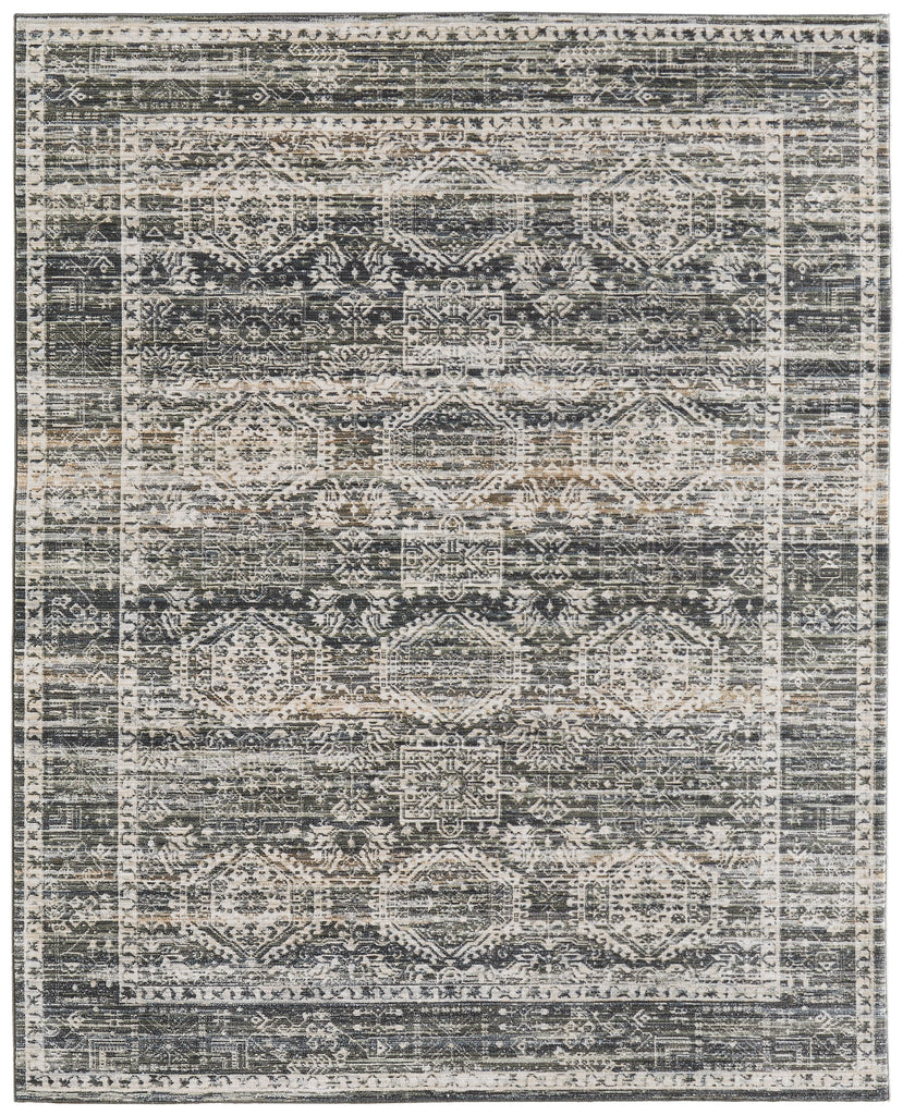 Feizy Augustine 39TUF Black/Ivory/Green Area Rug main image