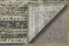 Feizy Augustine 39TUF Black/Ivory/Green Area Rug Corner Image with Rug Pad