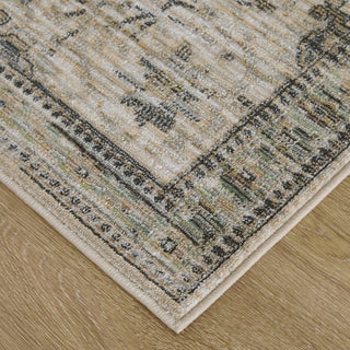 Feizy Augustine 39TVF Tan/Green/Ivory Area Rug Corner Image