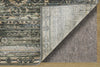 Feizy Augustine 39TWF Green/Ivory/Black Area Rug Corner Image with Rug Pad