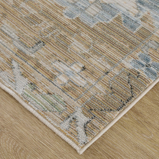 Feizy Augustine 39TXF Tan/Blue/Ivory Area Rug Corner Image