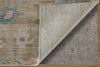 Feizy Augustine 39TXF Tan/Blue/Ivory Area Rug Corner Image with Rug Pad