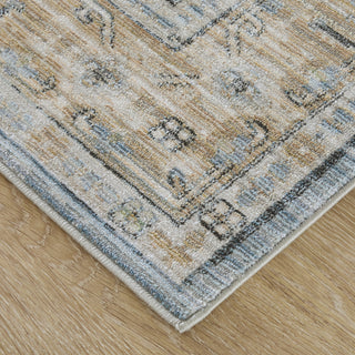 Feizy Augustine 39TZF Blue/Ivory/Tan Area Rug Corner Image