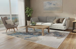 Feizy Jewel 39N3F Taupe / Blue Tan Area Rug Lifestyle Image Feature