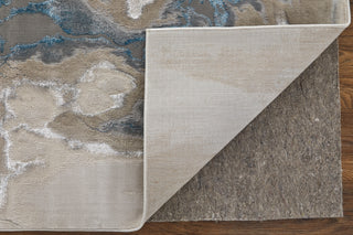 Feizy Jewel 39N3F Taupe / Blue Tan Area Rug Corner Image