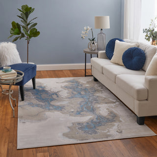 Feizy Jewel 39N3F Taupe / Blue Tan Area Rug Lifestyle Image Feature