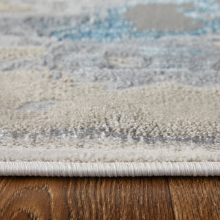Feizy Jewel 39N3F Taupe / Blue Tan Area Rug Pile Image