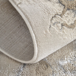 Feizy Jewel 39N3F Taupe / Blue Tan Area Rug Rolled Image