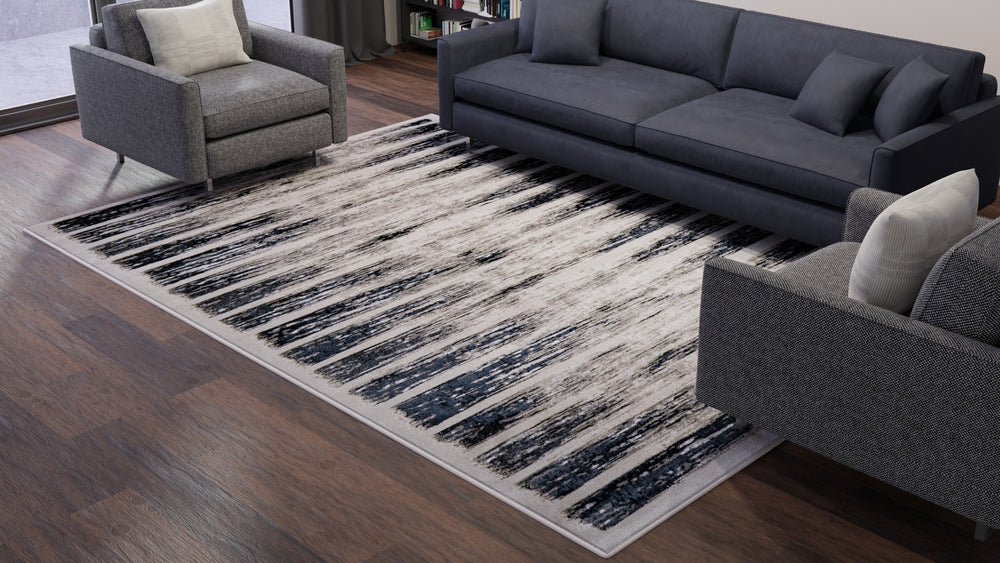 Feizy Jewel 39N7F Gray / Black Area Rug Lifestyle Image Feature