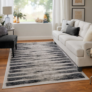 Feizy Jewel 39N7F Gray / Black Area Rug Lifestyle Image Feature