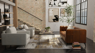 Feizy Mandana 39LYF Brown / Ivory Area Rug Lifestyle Image Feature