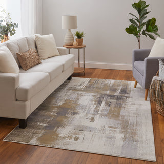 Feizy Mandana 39LYF Brown / Ivory Area Rug Lifestyle Image Feature