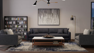 Feizy Mandana 39LZF Ivory / Blue Area Rug Lifestyle Image Feature