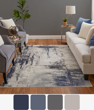 Feizy Mandana 39LZF Ivory / Blue Area Rug Color Image
