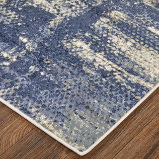 Feizy Mandana 39LZF Ivory / Blue Area Rug Corner Image