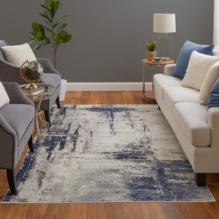 Feizy Mandana 39LZF Ivory / Blue Area Rug Lifestyle Image Feature