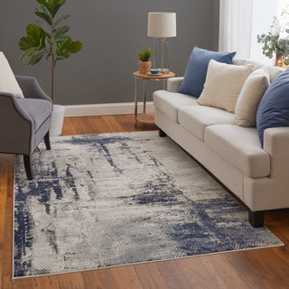 Feizy Mandana 39LZF Ivory / Blue Area Rug Lifestyle Image Feature