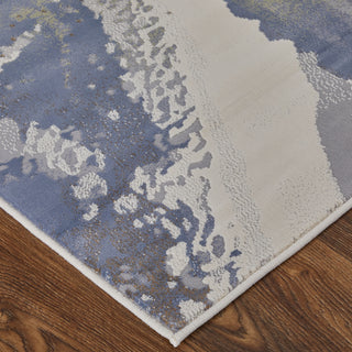 Feizy Mandana 39M0F Ivory / Blue Area Rug Corner Image