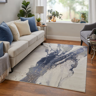 Feizy Mandana 39M0F Ivory / Blue Area Rug Lifestyle Image Feature