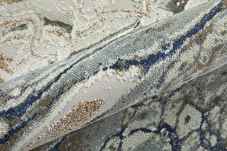 Feizy Mandana 39M1F Ivory / Taupe Blue Area Rug Detail Image