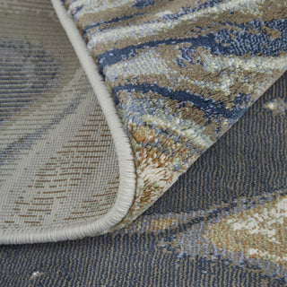 Feizy Mandana 39M1F Ivory / Taupe Blue Area Rug Rolled Image