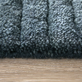 Feizy Cornerstone 8A22F Blue Area Rug Corner Image with Rug Pad